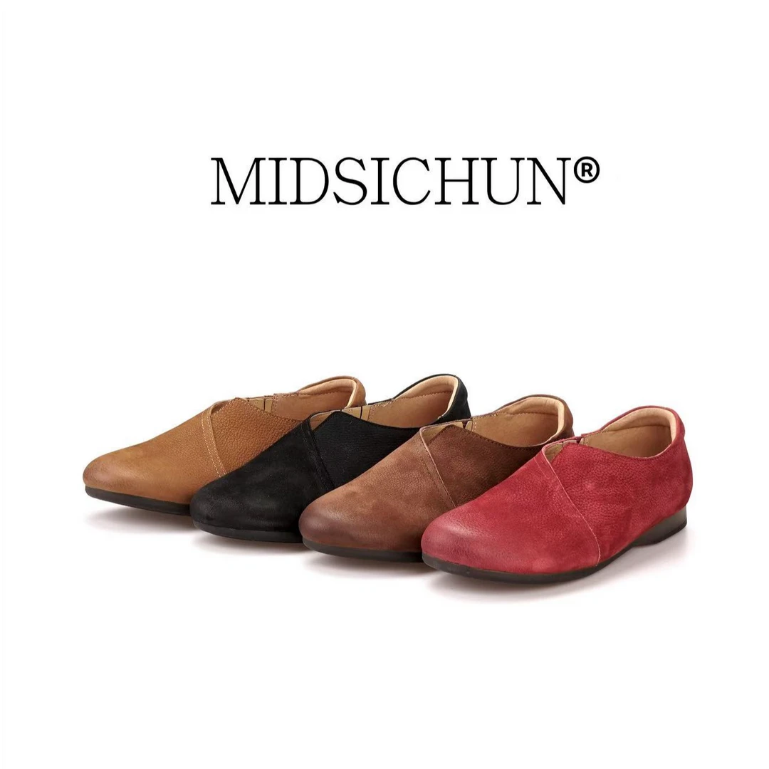 真皮女士复古拼接舒适牛皮耐磨单鞋1688A-21