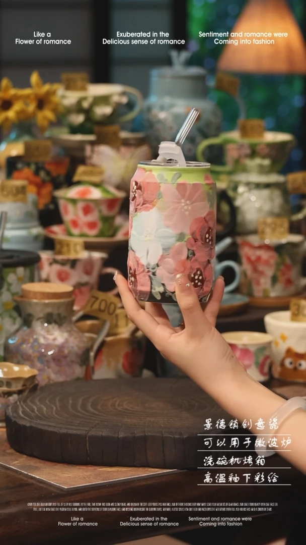 陶瓷景德镇高温釉下彩手工手绘款式