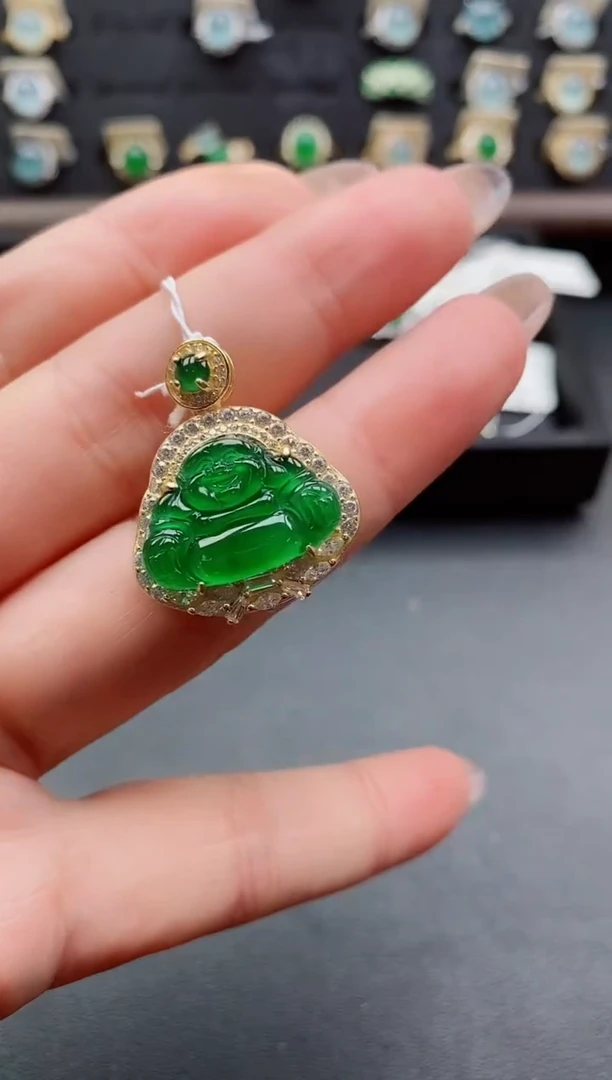 吊坠(赠链)银S925镶嵌翡翠1