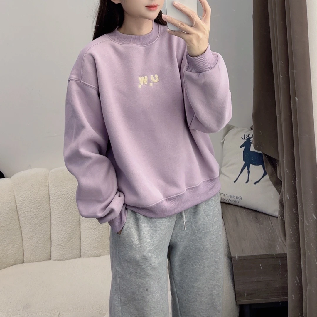 小众设计感卫衣女2024年秋冬新款圆领卫衣DYY2548