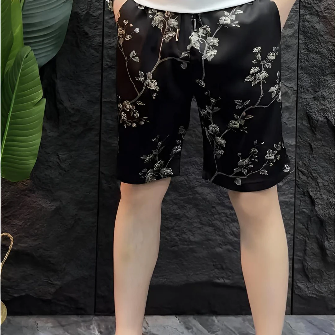 速干中腰薄款夏季格子成人短裤休闲裤百搭中裤修身时尚五分裤裤子