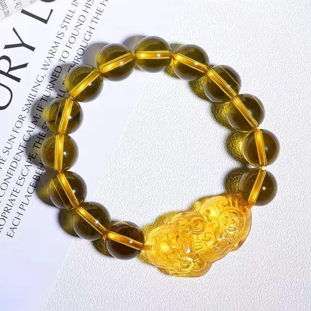 玄冰珠——玄黄圆珠貔貅DIY手串时尚百搭无盒卡14mm-L107