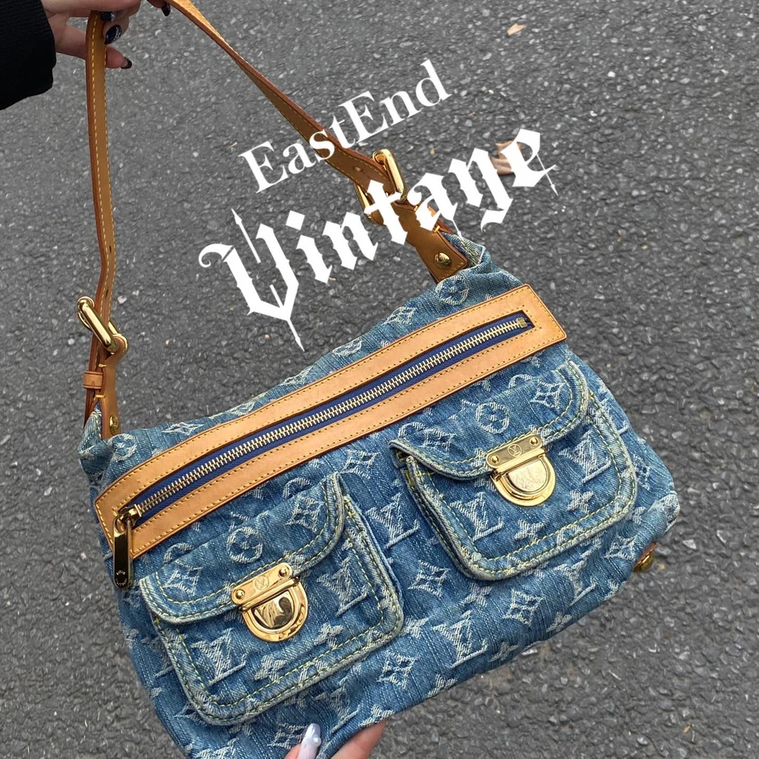 95新 LouisVuitton/路易威登 牛仔老花单宁单肩包小号/84577