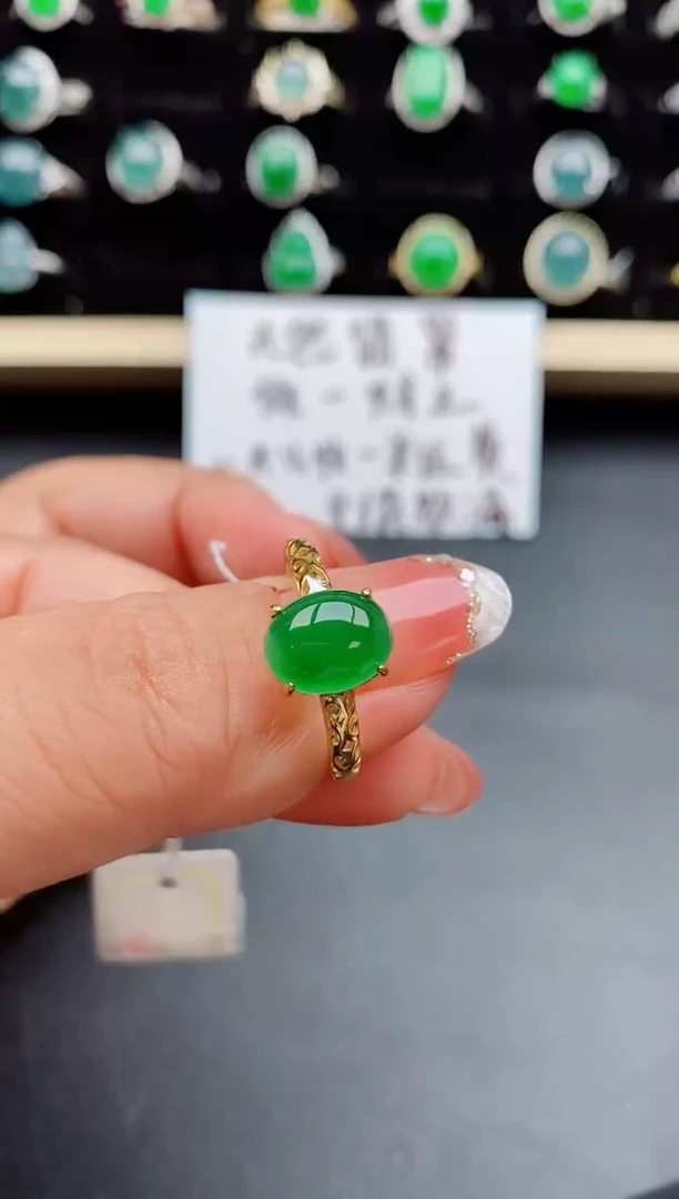 【闪购商品】翡翠戒指银S925镶嵌5080