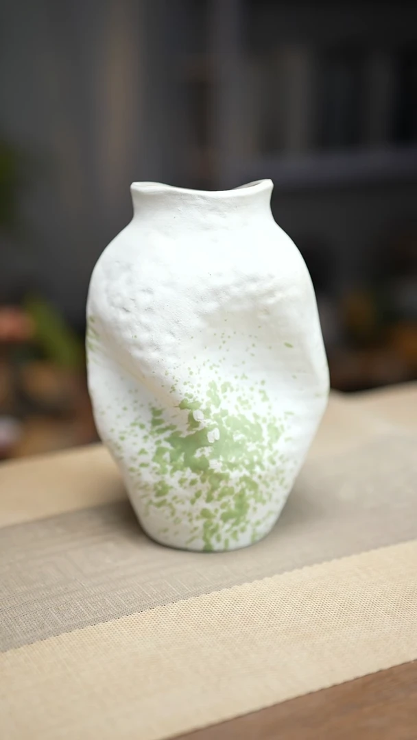 花器陶瓷花瓶绿云漫影02
