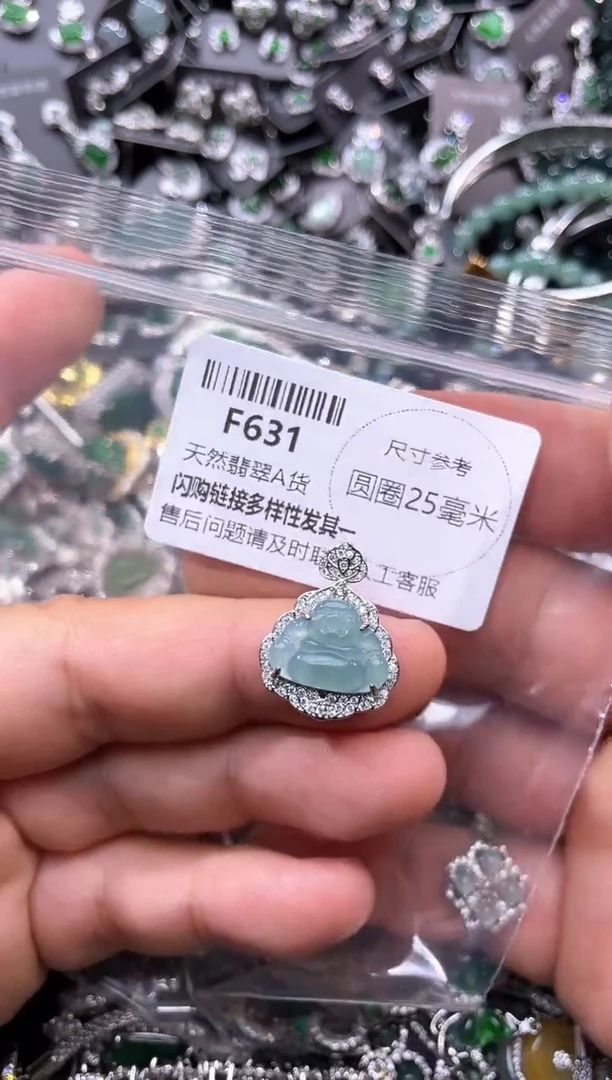 翡翠未镶嵌颈饰F631吊坠
