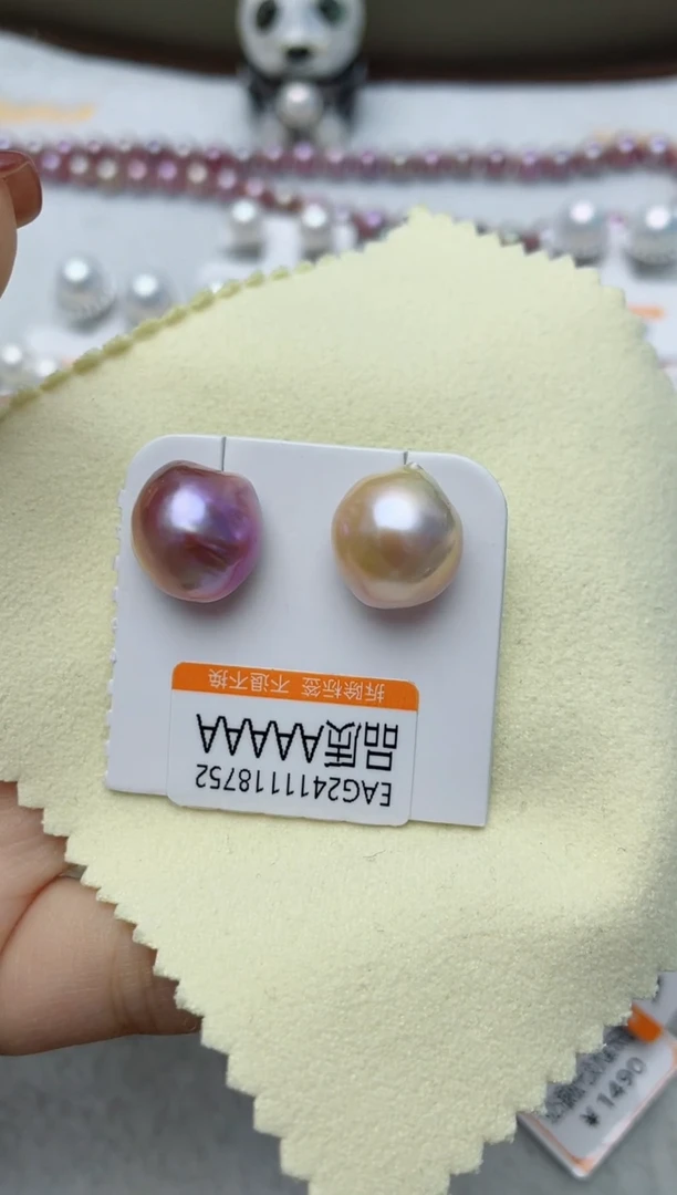 【闪购商品】拼合珍珠（马贝珠）耳饰银S925镶嵌W61