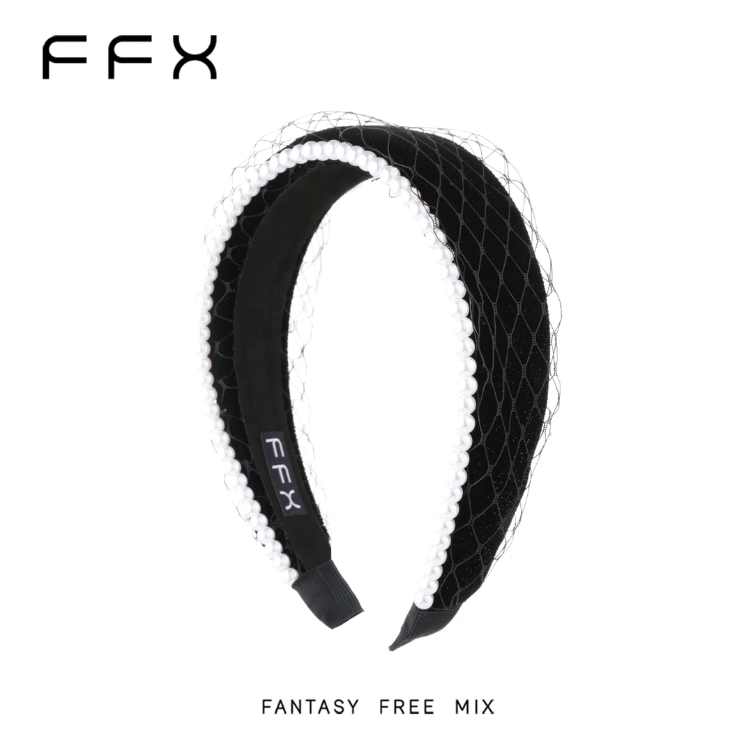 弗弗西FFX【巴黎假日】氛围感网纱双面戴珍珠高颅顶发箍