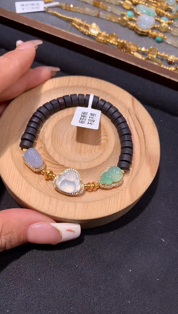 银S925镶嵌手串翡翠手串