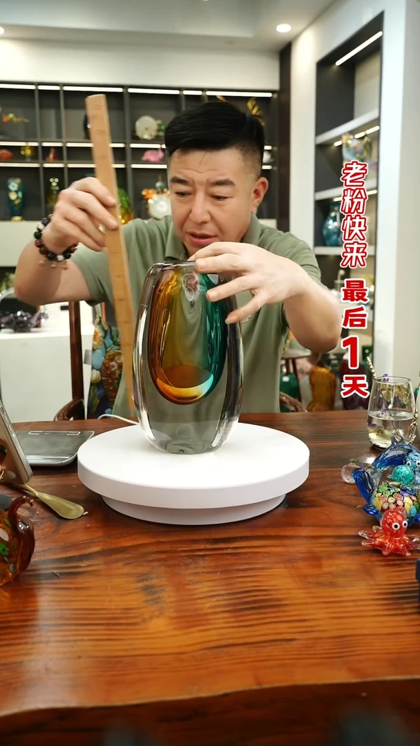 琉璃手工艺品外贸尾货花瓶093