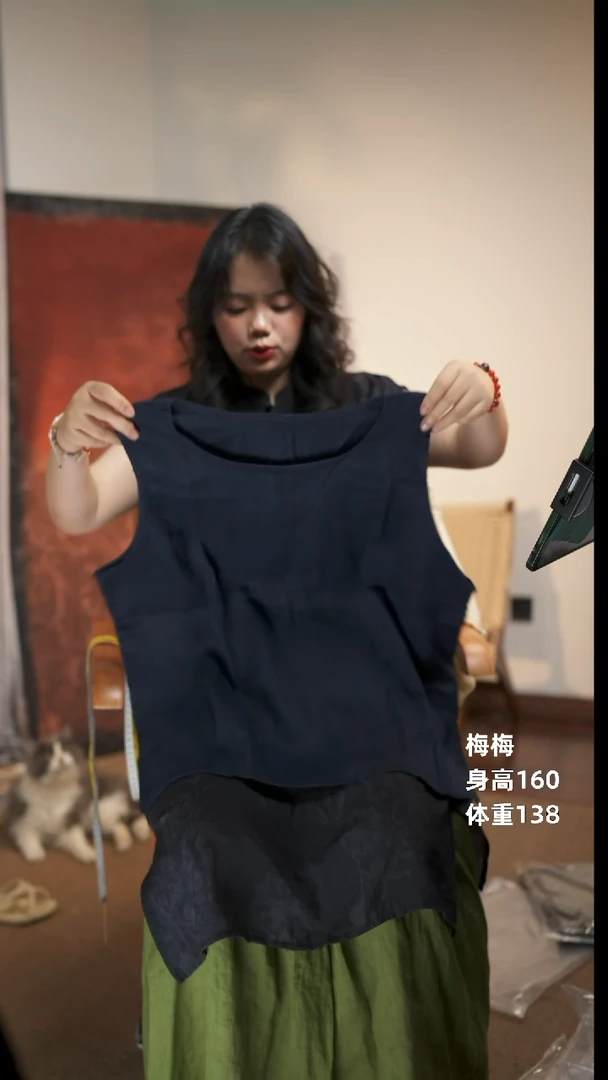 棉亚麻背心打底背心