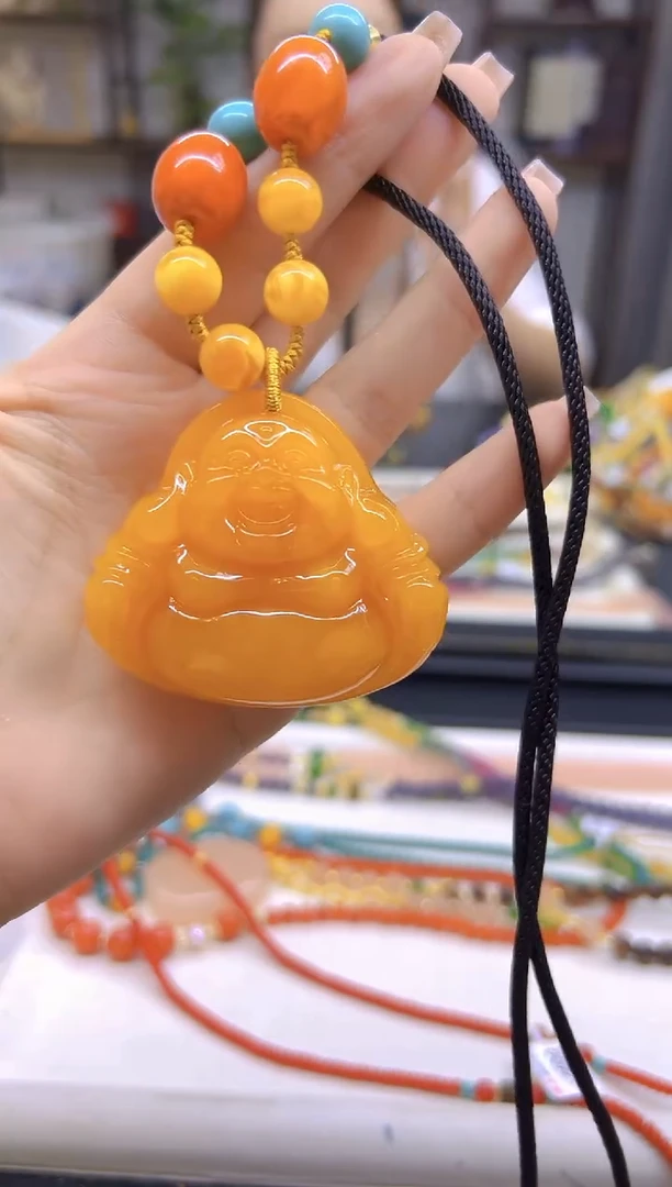 未镶嵌毛衣链蜜蜡DIY款M410