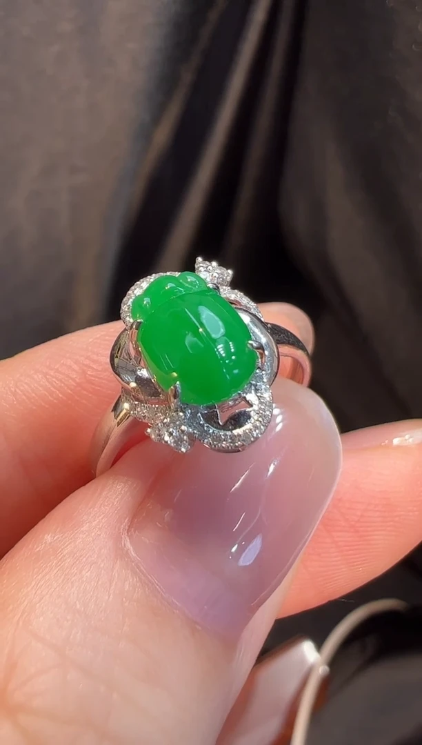 18K金镶嵌戒指翡翠L6戒指