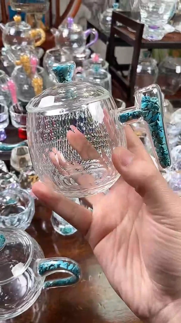 【闪购商品】玺宴新款水晶办公杯绿松石