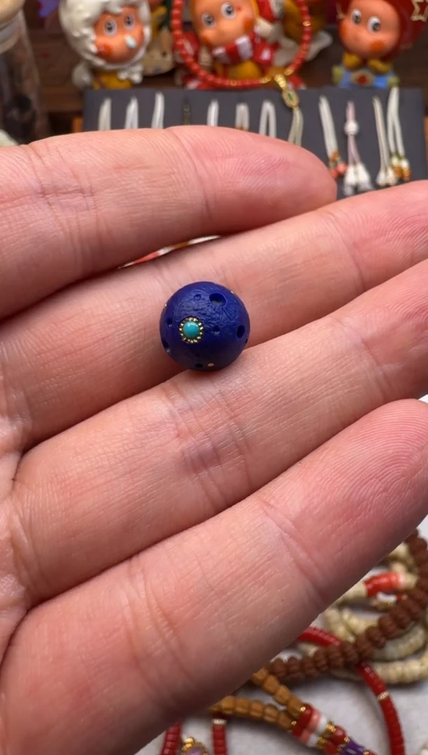 未镶嵌青金石颈饰F****D青金星球珠11mm