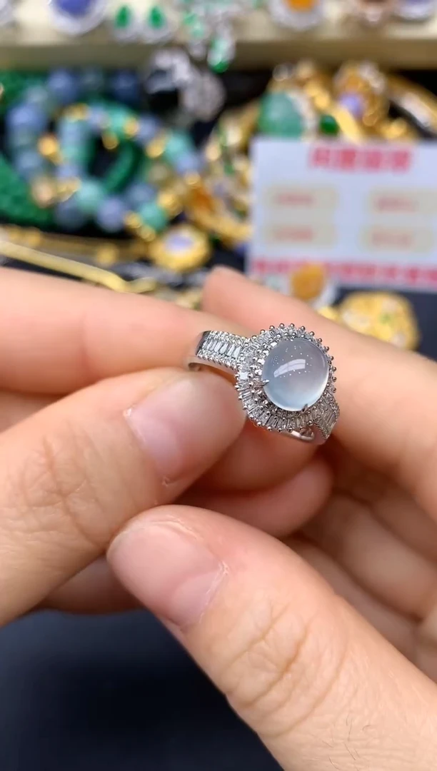 18K金镶嵌戒指翡翠277-翡翠雪姐天天见