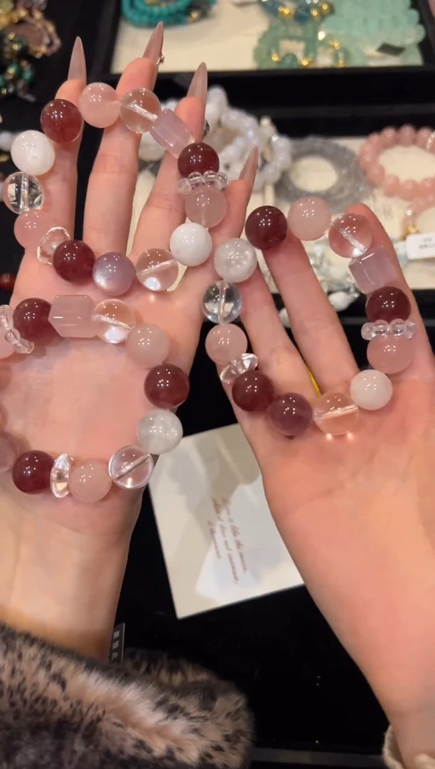 未镶嵌手串水晶粉晶手串