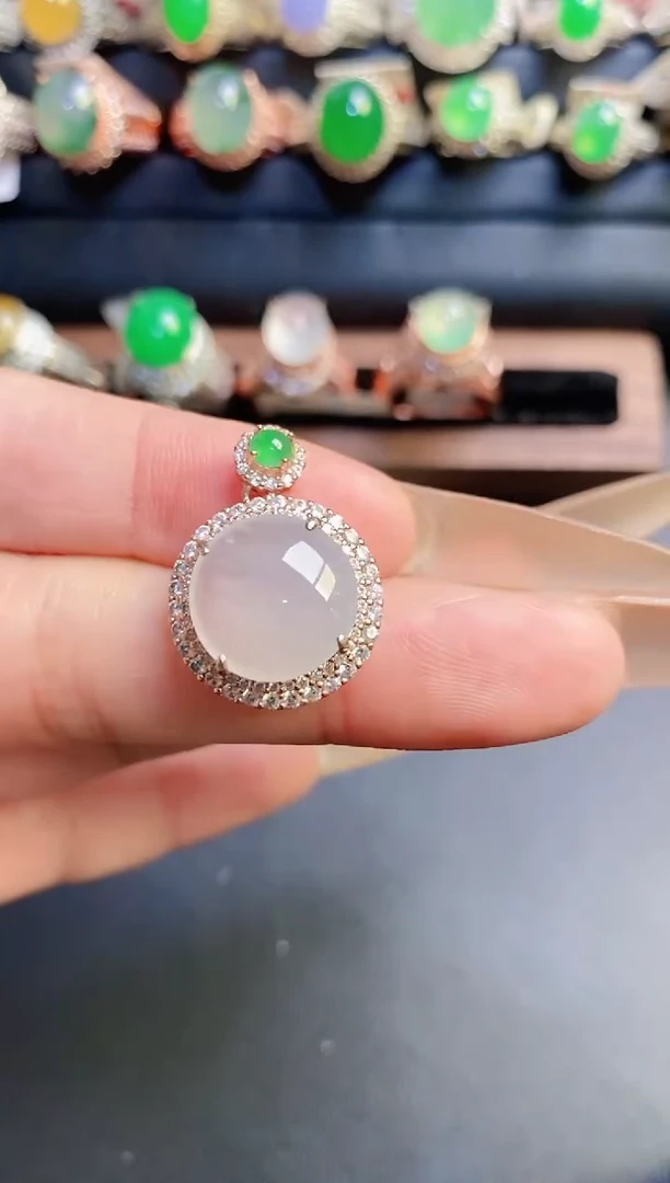 银S925镶嵌戒指翡翠天然