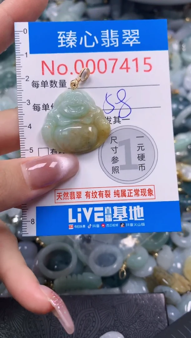 翡翠未镶嵌颈饰含绳0007415