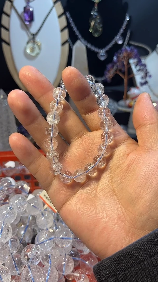 未镶嵌手链水晶天然白阿赛手串多样性发一10mm