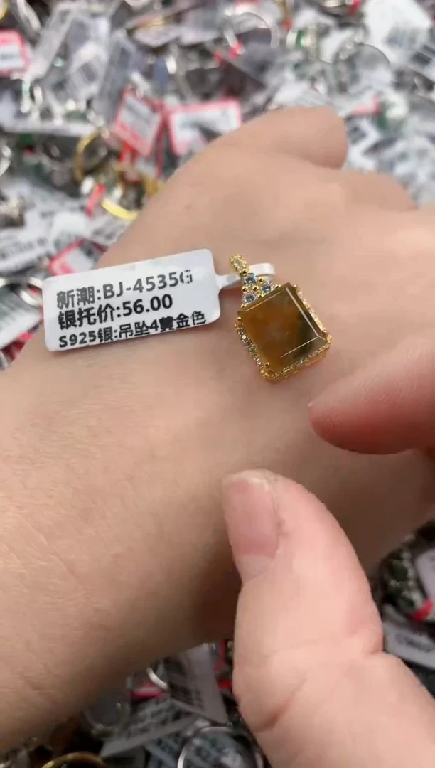 银S925镶嵌戒指翡翠555     10