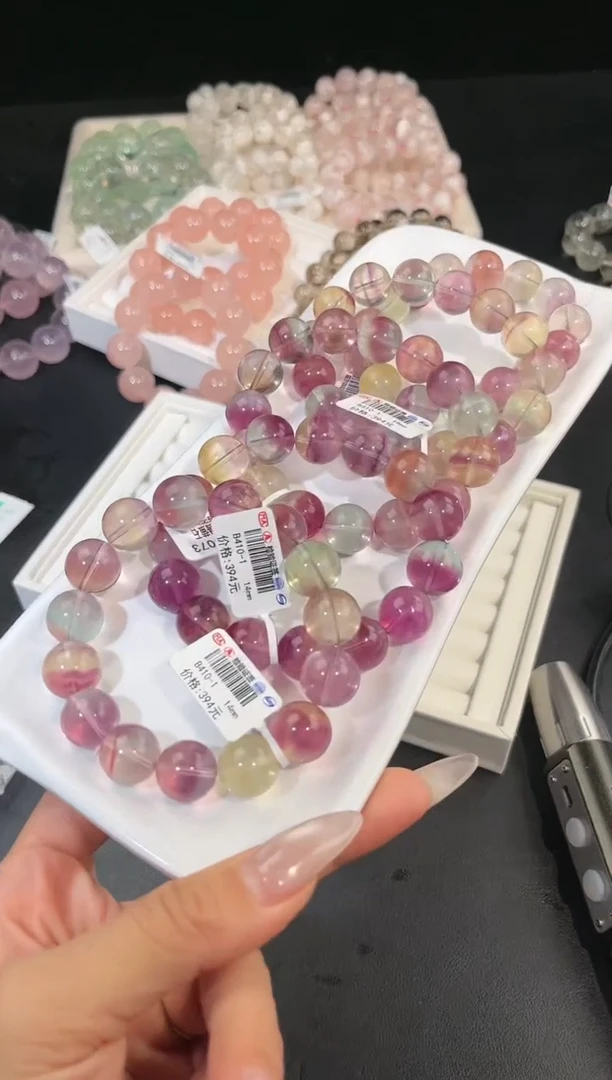手链未镶嵌萤石多样性发一彩萤石14mm