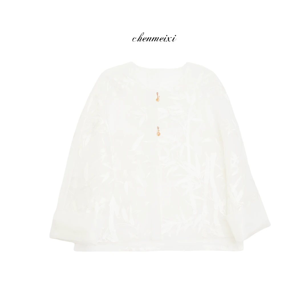 陈美羲【一眼万年】 国风朦胧感上衣竹子刺绣防晒外套YLS-CY-0226