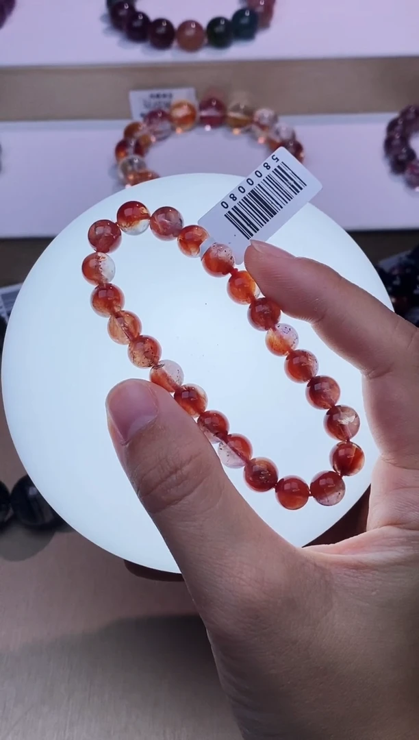 水晶手链未镶嵌红极光8m+