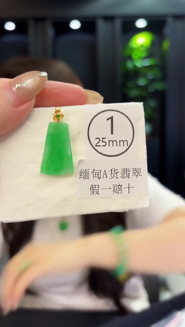翡翠18K金镶嵌颈饰 缅料A货/支持复检/一件
