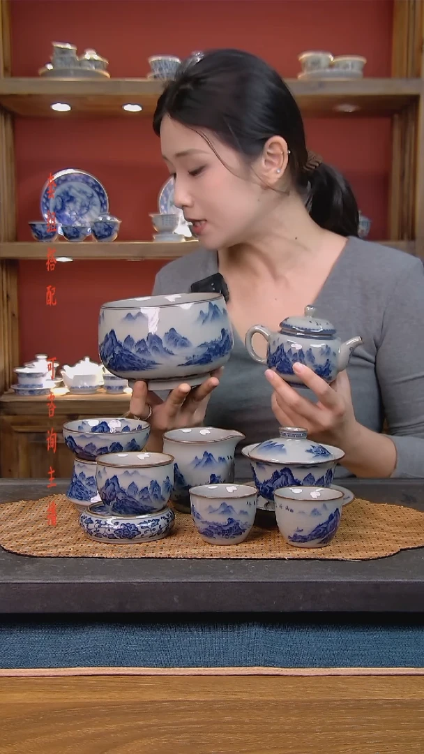 简装家用款9件套 老陶泥开片纹陶瓷茶具