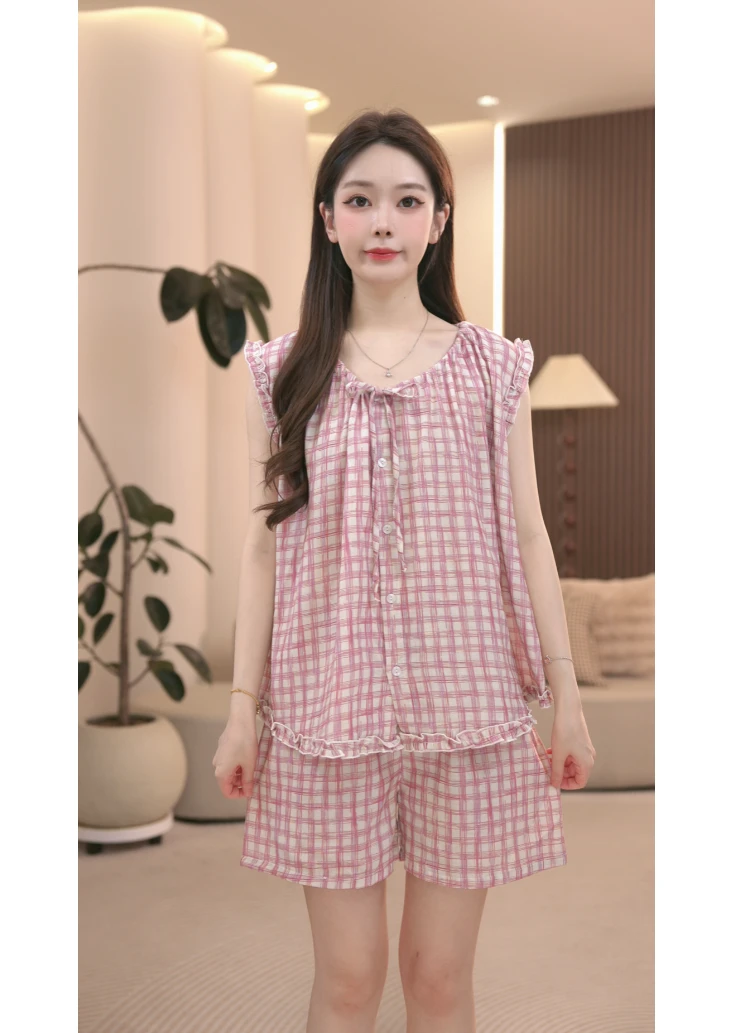 DM定制【粉云舒格】设计款夏季家居宽松服套装