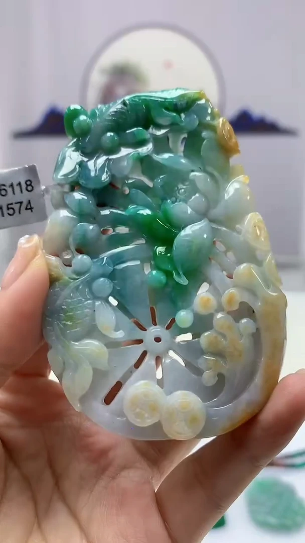 【闪购商品】定制翡翠未镶嵌5145ms-毛货171花鸟赠珠链