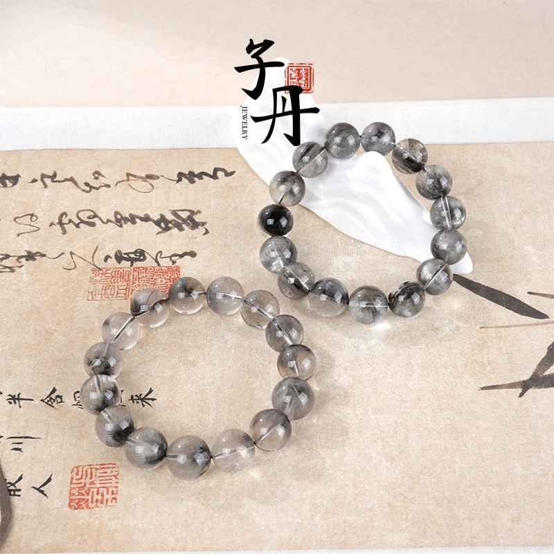 【子丹晶缘】高品黑银钛单圈手串14MM（多样性发/发其一）B2-099