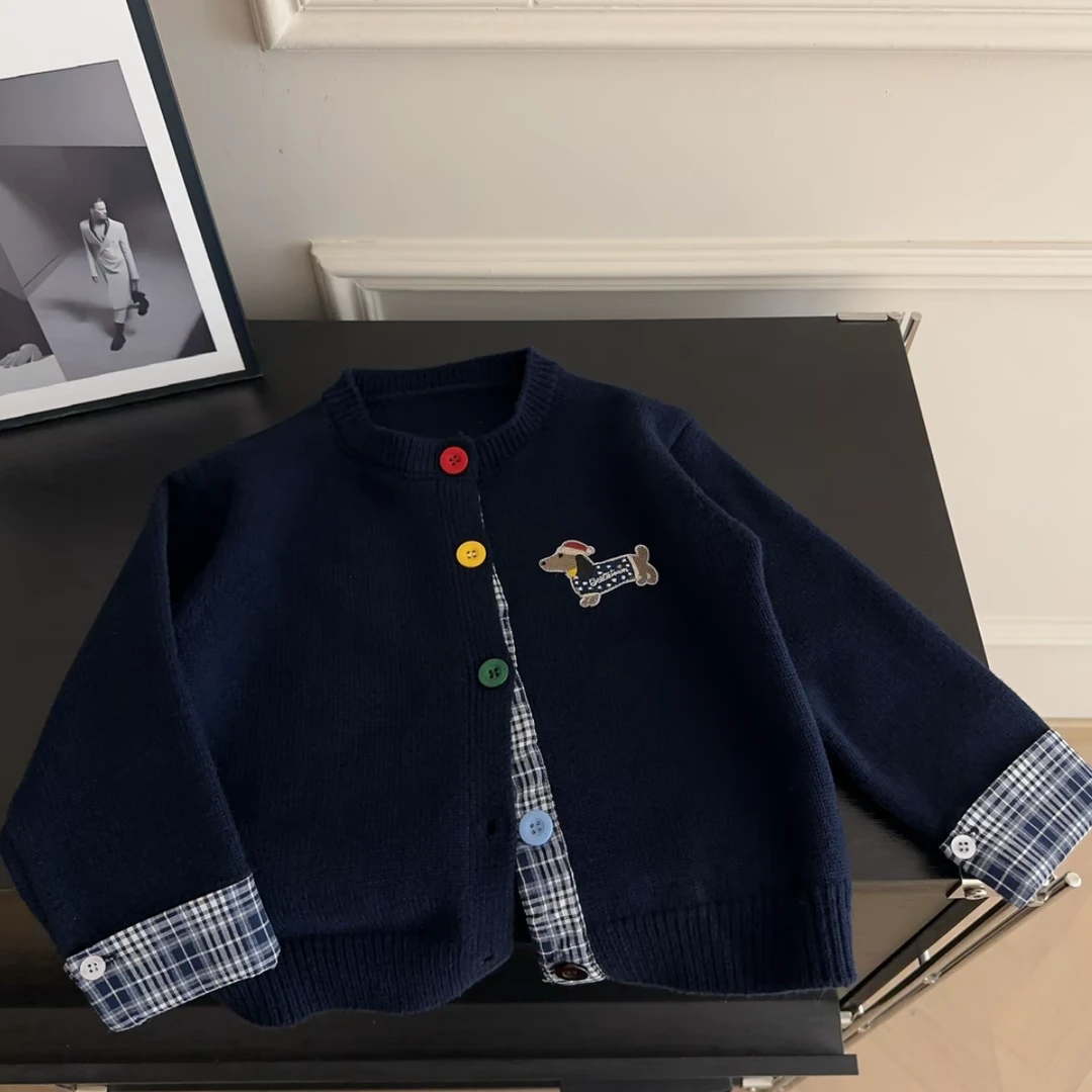 男童秋装针织外套设计感秋冬新款儿童洋气时尚卡通毛衣秋装男童