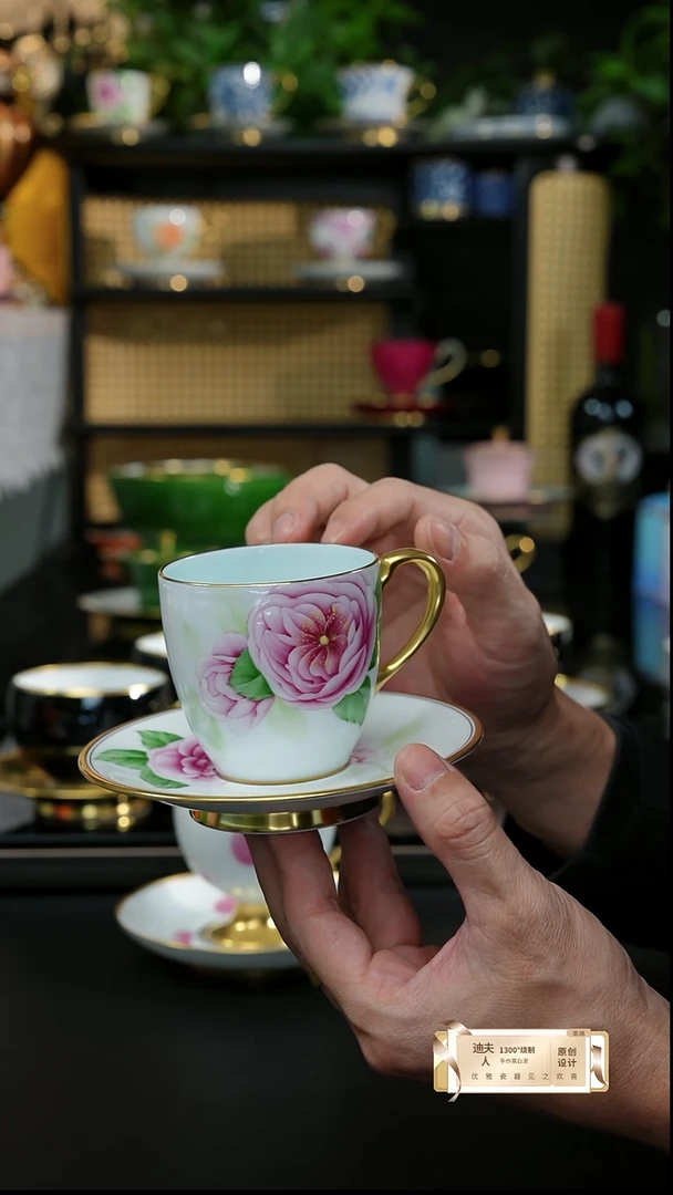 手工手绘5号香水咖啡杯，，，，，，