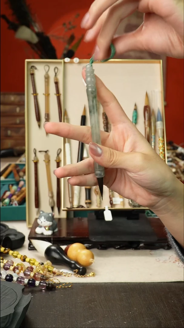 25号孤品高货毛笔链接 清水试笔 蘸墨不退