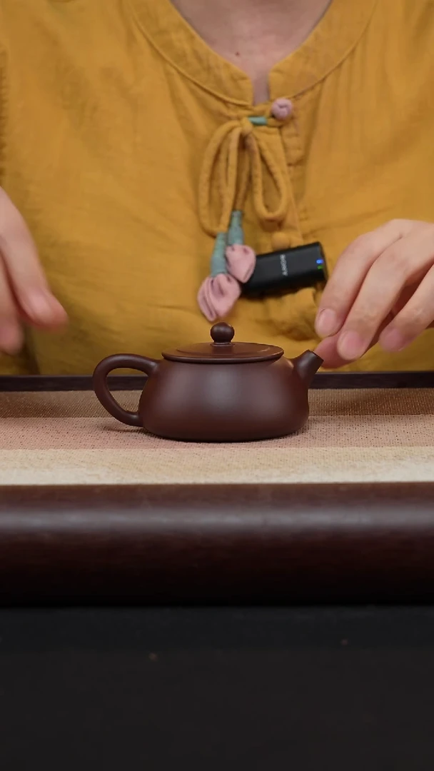 【闪购商品】紫砂茶壶平盖石瓢-紫朱泥MH-1358