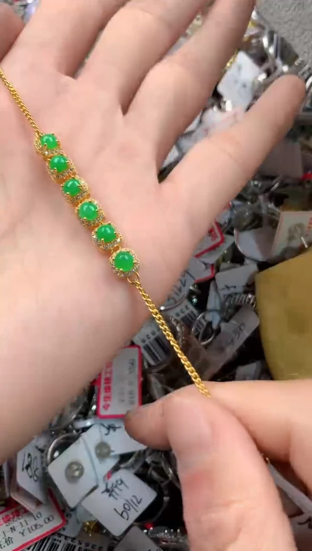 银S925镶嵌戒指翡翠666    8