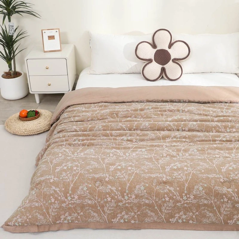 锦瑟【小鹅被-单人南枝-咖底】150*200cm高端恒温保暖被