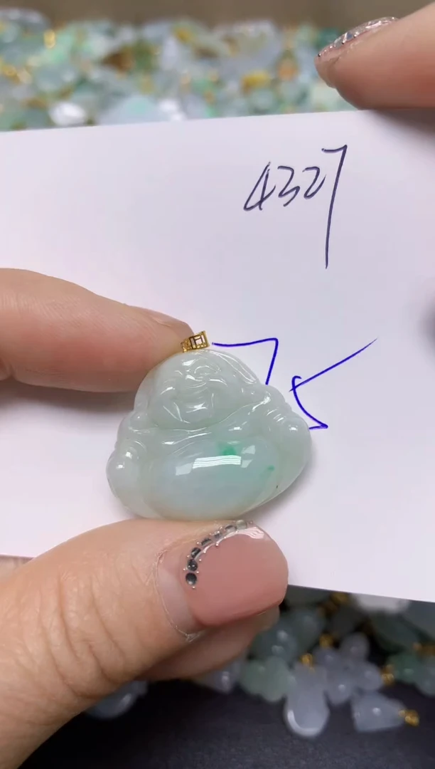 【闪购商品】翡翠挂件18K金镶嵌 天然翡翠A货