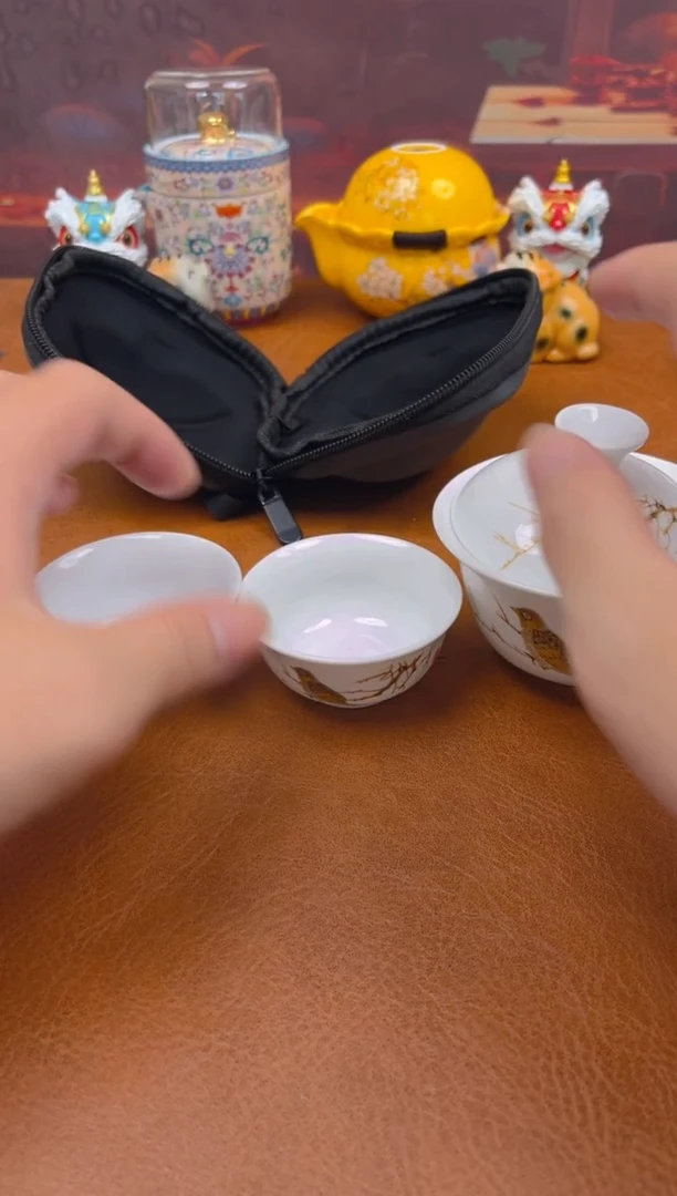 陶瓷茶具摆件旅行套组