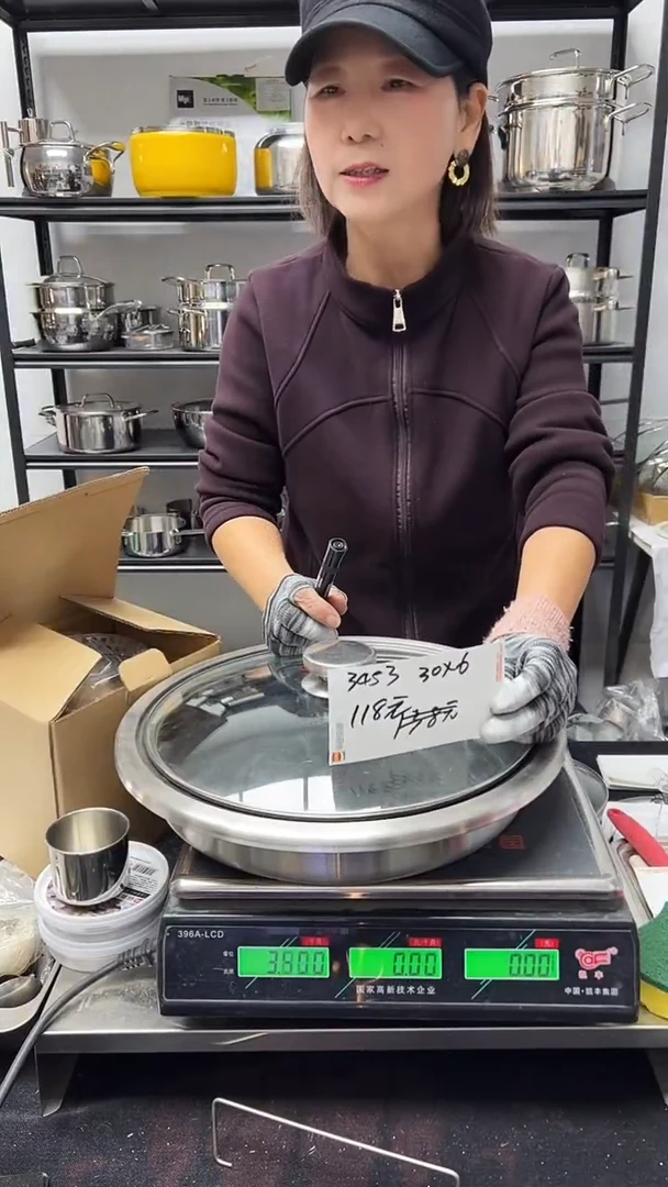 304不锈钢30*6烤盘园滴子玻璃盖3453