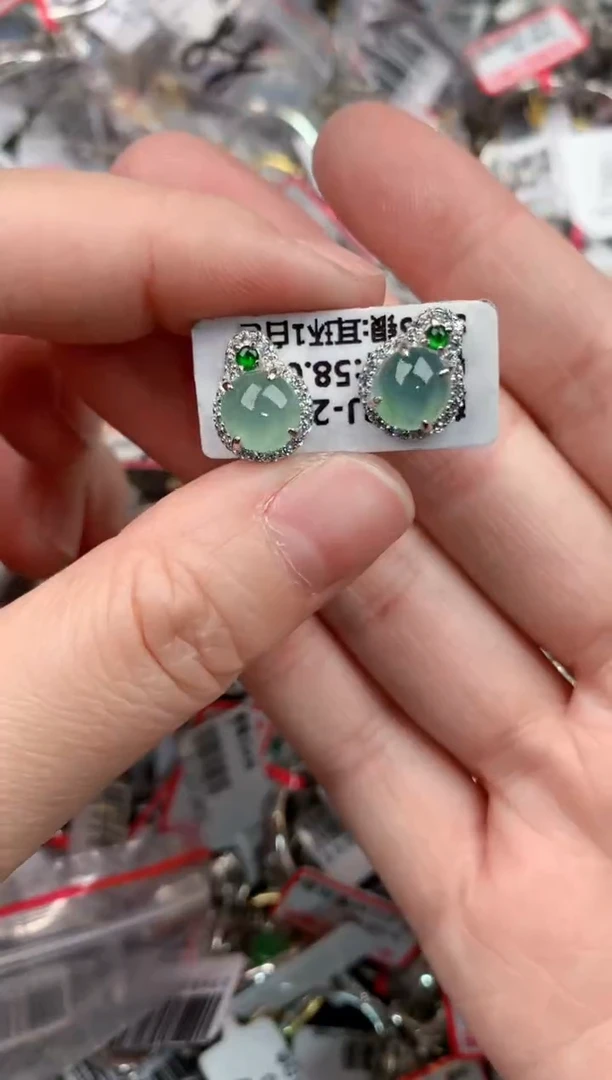 银S925镶嵌戒指翡翠666   3