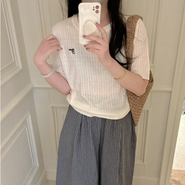 986#新款短袖针织衫显瘦时尚百搭套头1 02