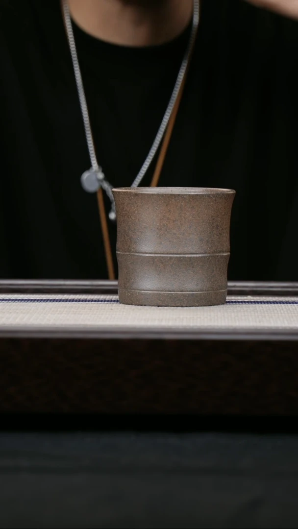 【闪购商品】紫砂茶壶还原烧  清灰大竹节杯