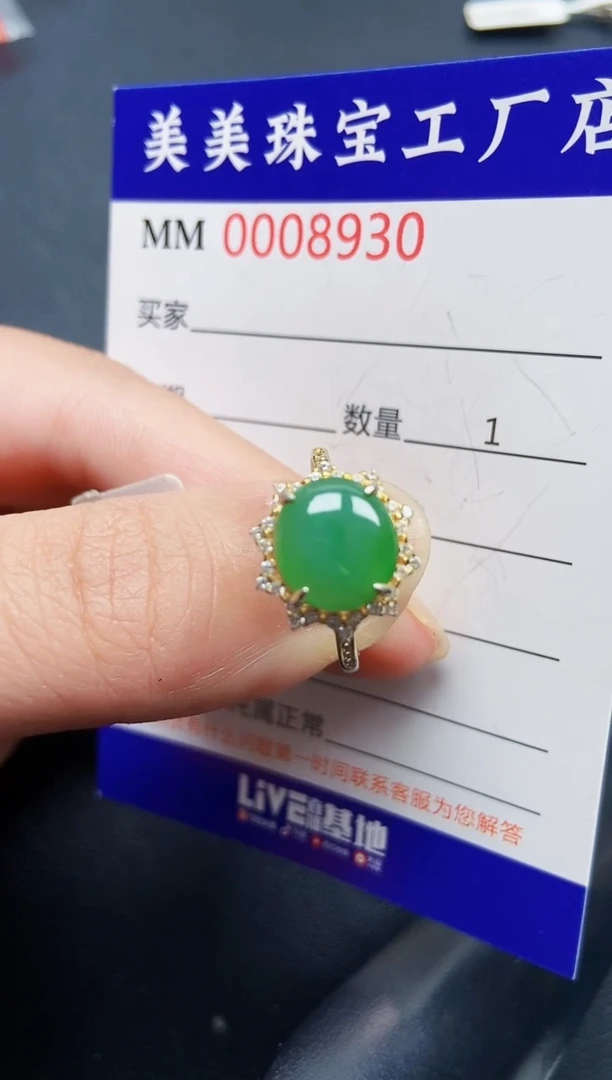 翡翠银S925镶嵌颈饰8930