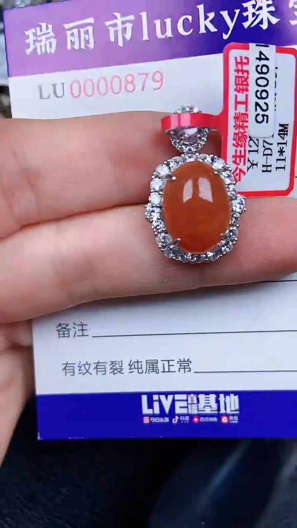 颈饰银S925镶嵌翡翠0879*