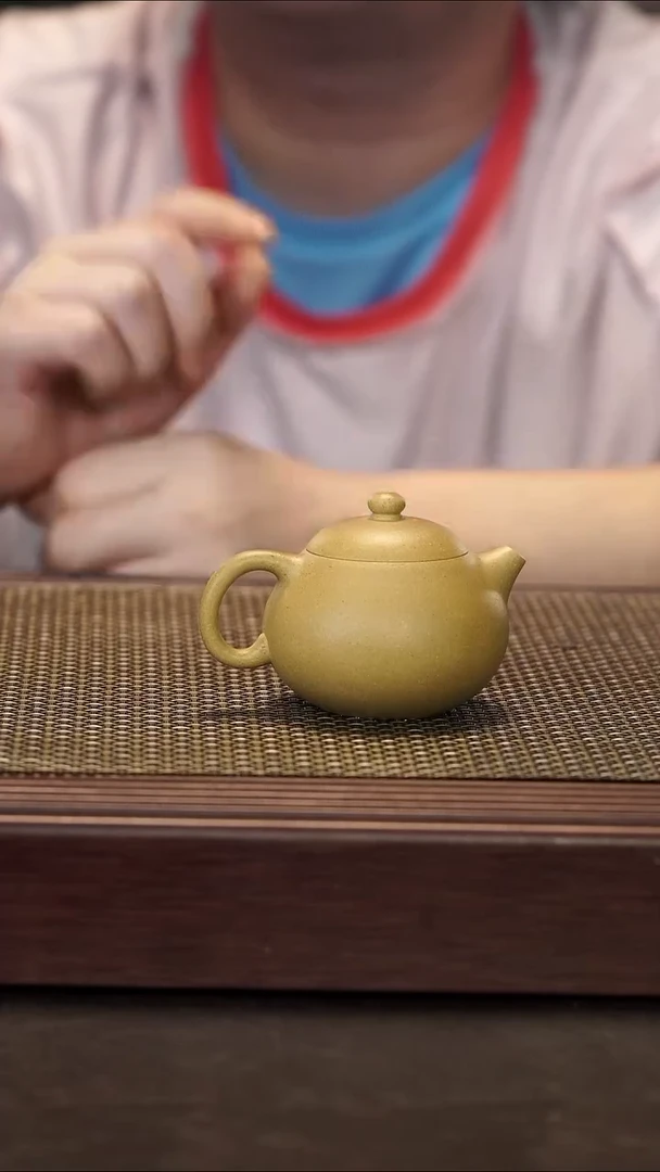 茶壶紫砂【润石堂】全手工精品 黄龙山梨皮本绿