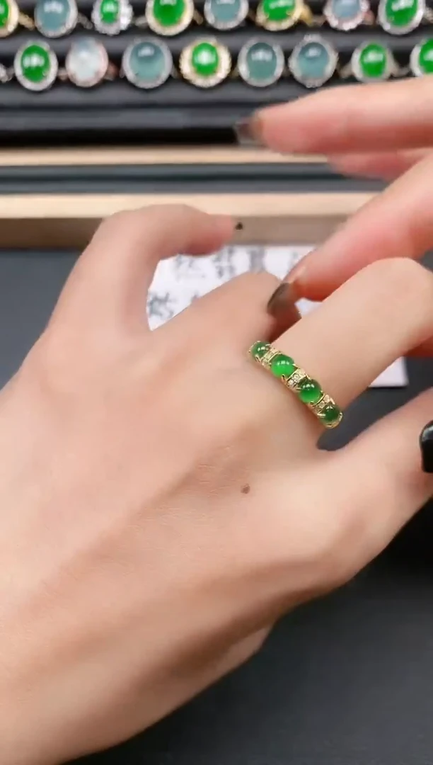 翡翠戒指银S925镶嵌11111