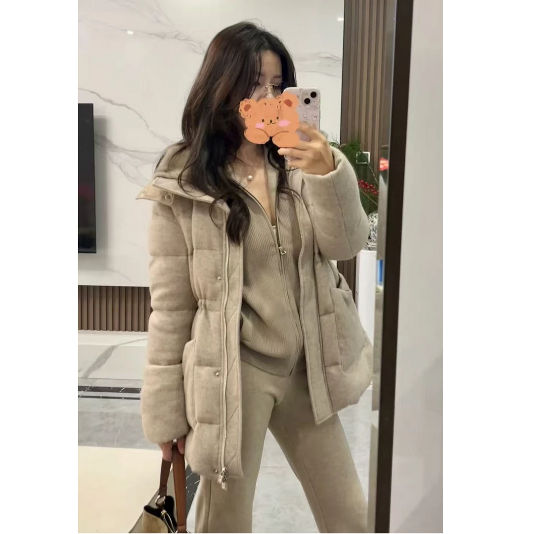 2.0山.尔【春亚】冬款保暖花纱羊绒水貂宽松鹅绒羽绒服#71